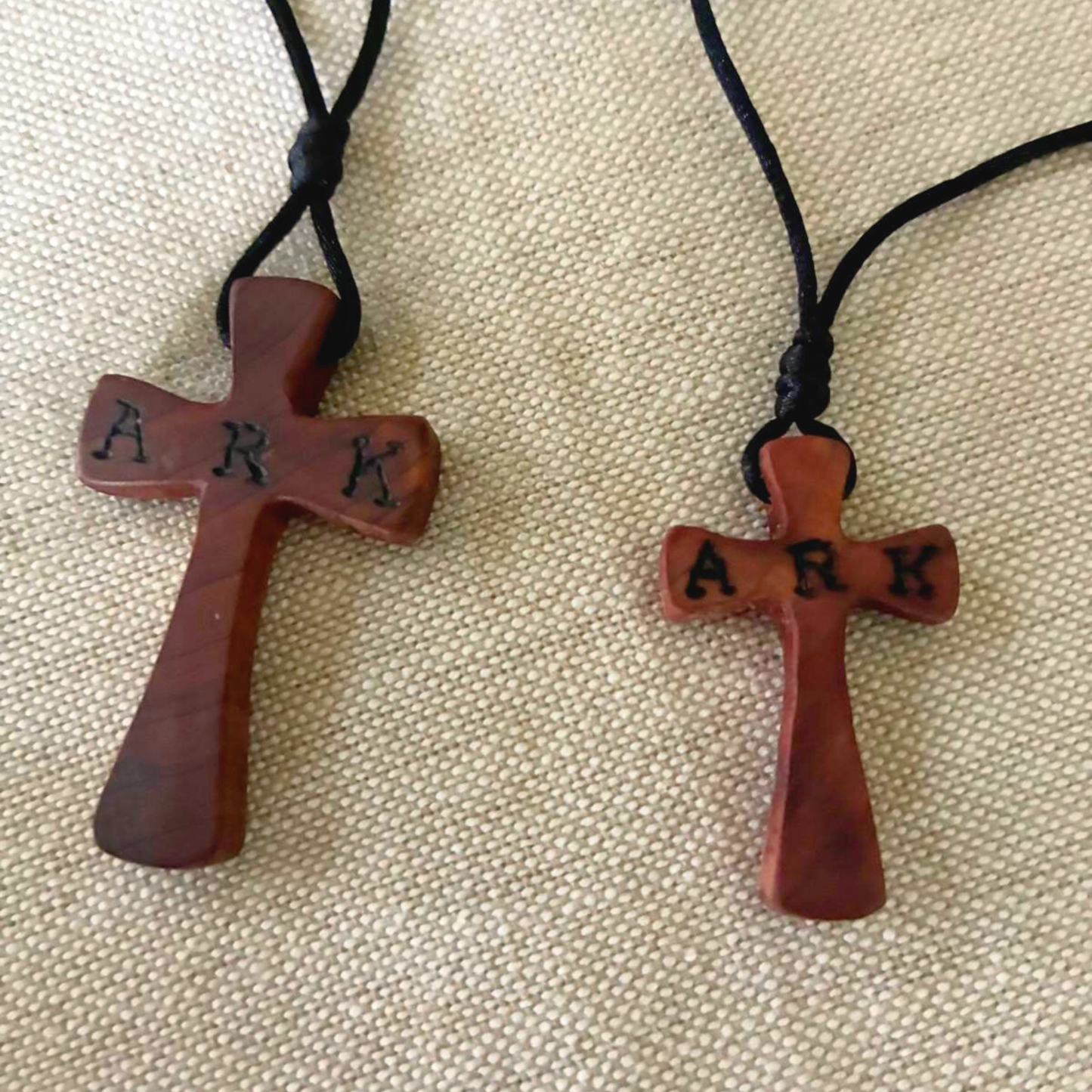 Hand-carved cedar wood ARK Cross