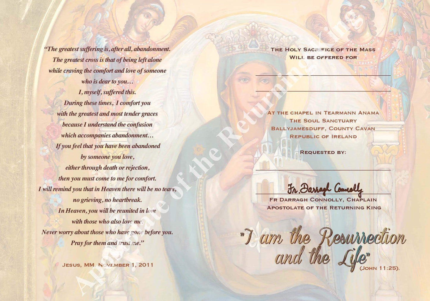 With Deepest Sympathy Mass Card