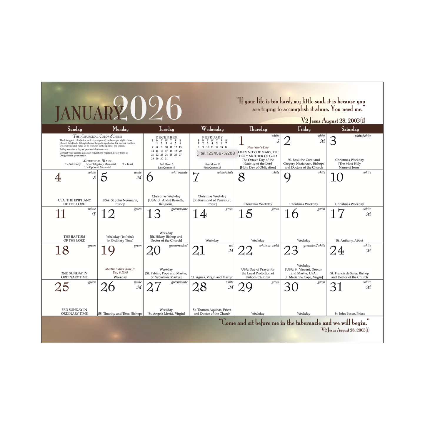 2026 Calendar
