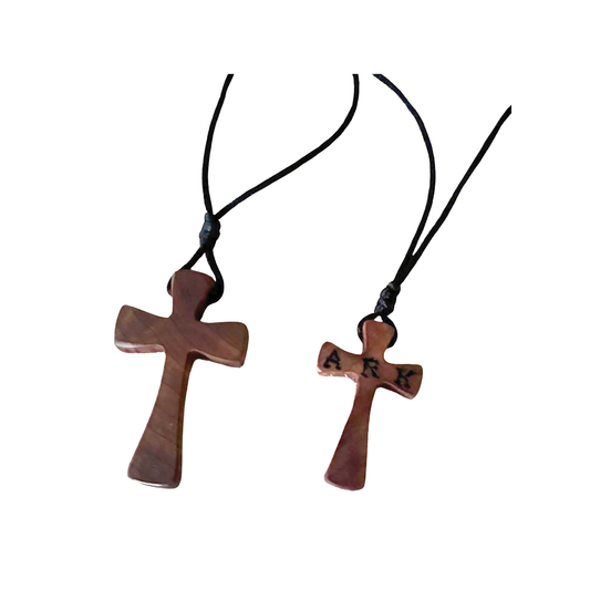 Hand-carved cedar wood ARK Cross