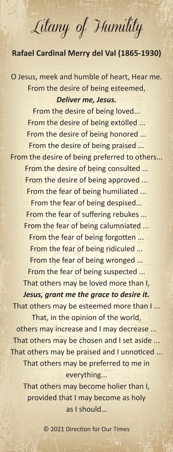 Litany of Humility Bookmark