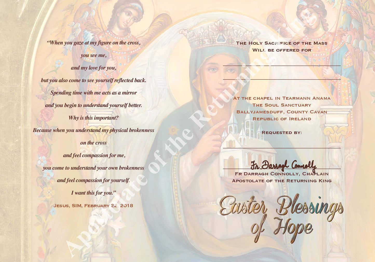 Easter Blessings of Hope Mass Card